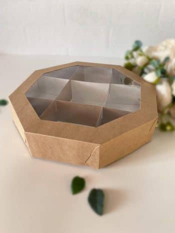 Менажница восьмигранник под орехи/сухофрукты/чай, крафт