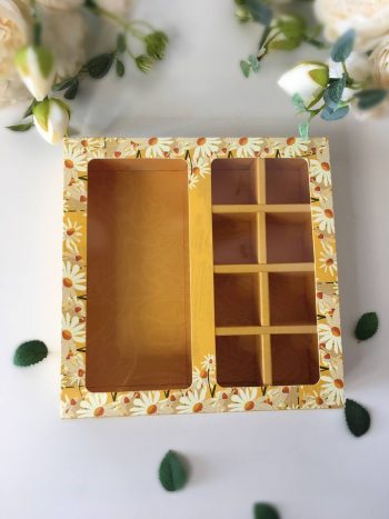 Упаковка под 8 конфет и шоколад "Ромашковое поле"