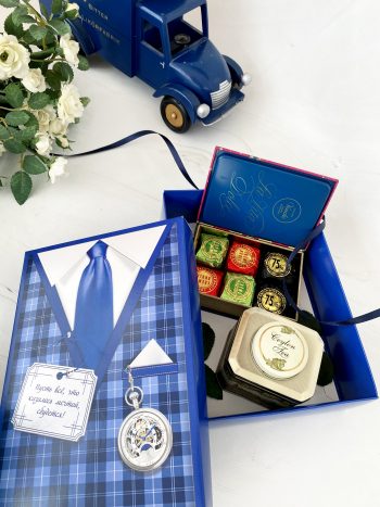 Коробка для подарка мужская, синий — изображение 2