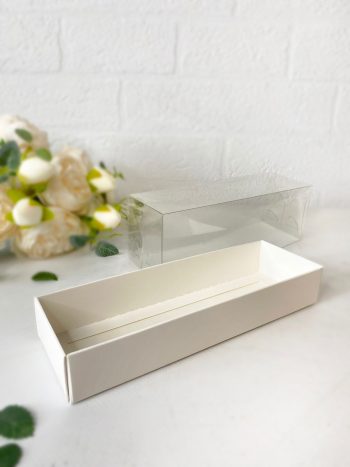 Коробка с прозрачной крышкой под макаронс/зефир, белая — изображение 3