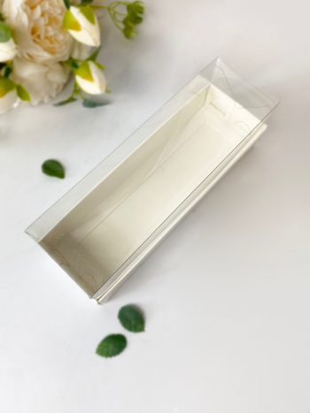 Коробка с прозрачной крышкой под макаронс/зефир, белая — изображение 2