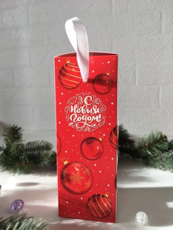 Коробка подарочная с резным окном Шары, 70х70х190 мм — изображение 3