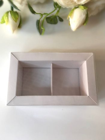 Коробка с прозрачной крышкой 2 конфеты с тонкими разделителями, белый — изображение 4