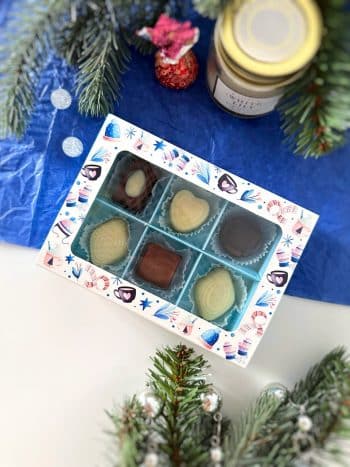 Коробка с окном под 6 конфет Теплый праздник, 137х98х38 мм (дно и обечайка) — изображение 2