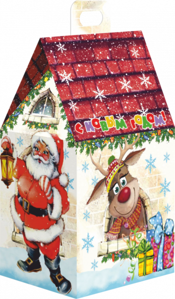 Коробка новогодняя подарочная В гостях у сказки, 91х70х157 (+30) мм (домик ) — изображение 3