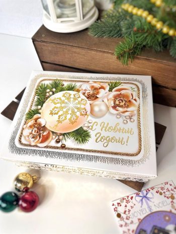 Коробка подарочная Новогоднее золото, 235х65х187 мм — изображение 5