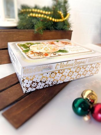 Коробка подарочная Новогоднее золото, 235х65х187 мм — изображение 6