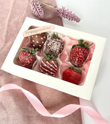 Коробка с окном универсальная под моти/клубнику в шоколаде/зефир/печенье, белая — изображение 4