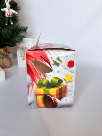 Коробка новогодняя подарочная Смекубик Конёк, 120х120х155 мм (коробка со шнурком) — изображение 3