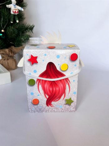 Коробка новогодняя подарочная Смекубик Конёк, 120х120х155 мм (коробка со шнурком) — изображение 4