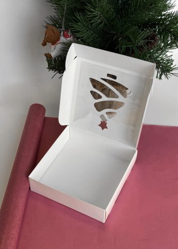 Коробка с фигурным окном Елка, 150х150х40 мм — изображение 2