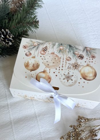 Коробка для подарка с лентой Кристальный Новый год, 165*115*50 мм