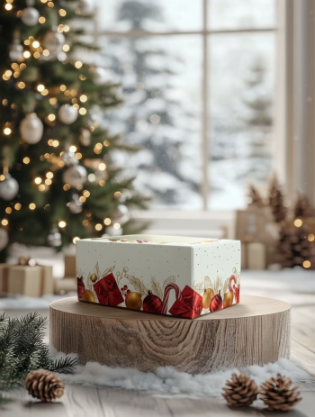 Коробка с окном под 2 капкейка Подарочек, 100х160х80 мм