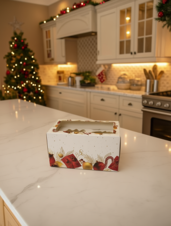 Коробка с окном под 2 капкейка Подарочек, 100х160х80 мм — изображение 3