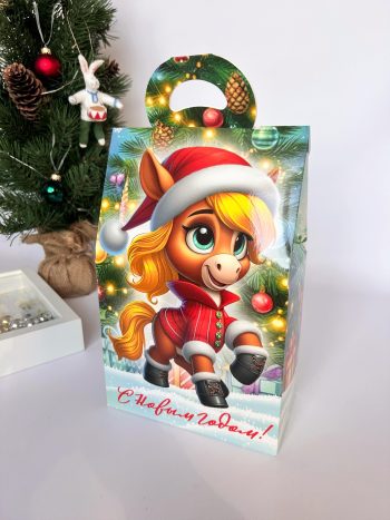 Коробка новогодняя подарочная Царевич, 172х95х275 (+63) мм