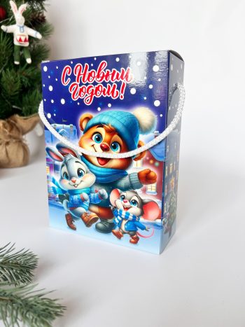 Коробка новогодняя подарочная Ночная прогулка, 140х55х190 мм — изображение 3