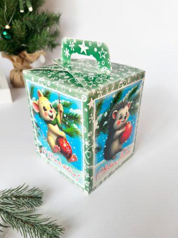 Коробка подарочная куб Лесные непоседы, 124х134х156 (+40) мм — изображение 3