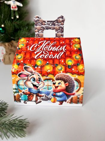Коробка новогодняя подарочная Долгожданный праздник, 133х116х126 (+45) мм (домик) — изображение 3