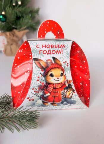 Коробка новогодняя подарочная Новогодний фонарик, 120х120х115 (+32) мм