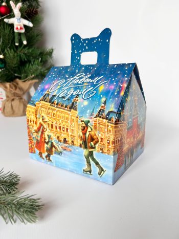 Коробка подарочная домик Праздничное настроение, 160х140х155 (+52) мм — изображение 2