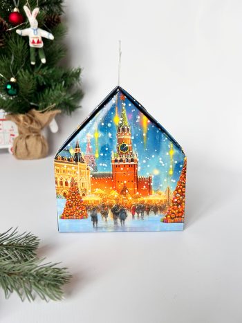 Коробка подарочная домик Праздничное настроение, 160х140х155 (+52) мм — изображение 3